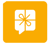 A dark yellow color icon on a white background